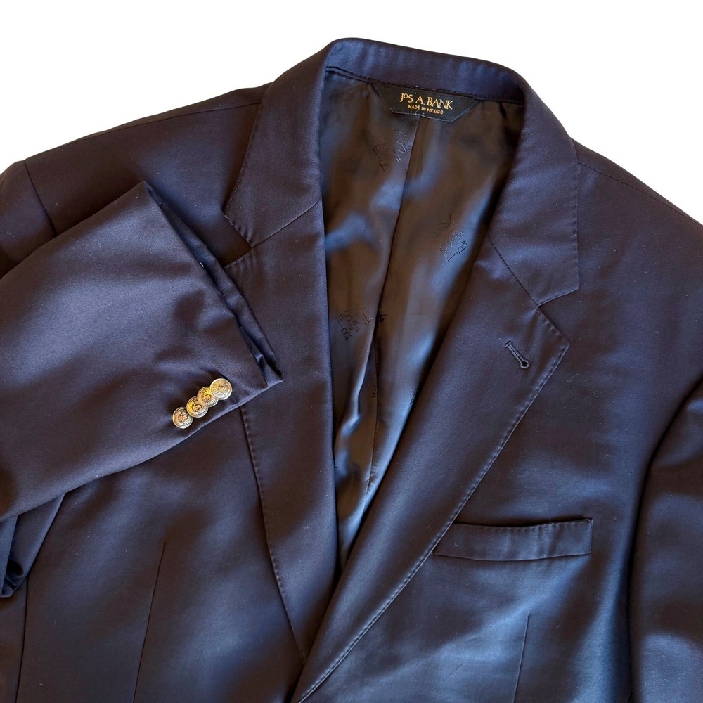 Jos A Bank Signature Gold Gordon Blazer 44L Wool Men Classic Sport Coat Jacket